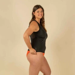 HAUT DE MAILLOT DE BAIN TANKINI MAI UNI NOIR COQUES AMOVIBLES -ProSportif Boutique haut de maillot de bain tankini mai uni noir coques amovibles 2