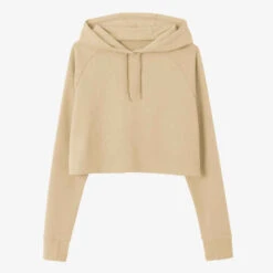 Sweat à Capuche Crop Fitness Femme - 520 Beige 16 Sweat à Capuche Crop Fitness Femme - 520 Beige -ProSportif Boutique hoodie 520 cropped a capuche majorite coton fitness beige 6