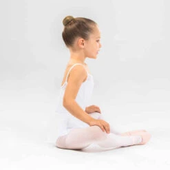 Justaucorps Danse Classique à Fines Bretelles Blanc Fille -ProSportif Boutique justaucorps danse classique a fines bretelles blanc fille 3