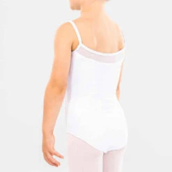Justaucorps Danse Classique à Fines Bretelles Blanc Fille -ProSportif Boutique justaucorps danse classique a fines bretelles blanc fille 4