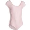Justaucorps Danse Classique Rose Pale Manches Courtes Fille -ProSportif Boutique justaucorps danse classique rose manches courtes fille
