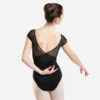 Justaucorps De Danse Classique Manches Courtes Voile Noir. -ProSportif Boutique justaucorps de danse classique manches courtes voile noir