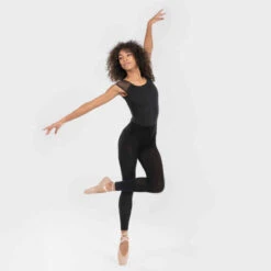 Justaucorps De Danse Classique Manches Courtes Voile Noir. -ProSportif Boutique justaucorps de danse classique manches courtes voile noir 3
