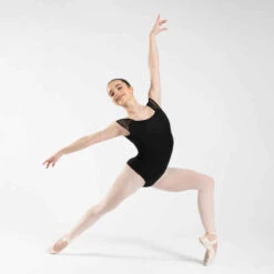 Justaucorps De Danse Classique Manches Courtes Voile Noir. -ProSportif Boutique justaucorps de danse classique manches courtes voile noir 5