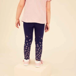 Legging Enfant Coton - Basique Bleu/Rose Avec Motifs -ProSportif Boutique legging 100 baby gym fille rose aop 1