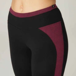 Legging Fitness 7/8 Coton Extensible Respirant Femme - Noir Bordeaux 14 Legging Fitness 7/8 Coton Extensible Respirant Femme - Noir Bordeaux -ProSportif Boutique legging 7slash8 510 femme vert avec motif 4