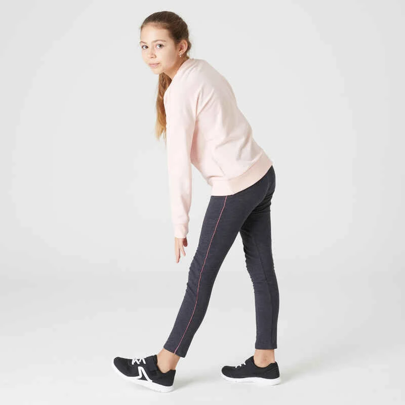 Legging Chaud Fille French Terry Coton - Basique Gris Chiné Foncé 4 Legging Chaud Fille French Terry Coton - Basique Gris Chiné Foncé – Image 2