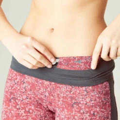 Legging Fitness Long Coton Extensible Taille Haute Femme - Rose Vif Avec Imprimé -ProSportif Boutique legging coton extensible fitness taille haute rose avec imprime 5