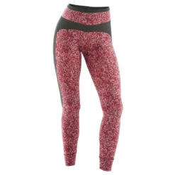 Legging Fitness Long Coton Extensible Taille Haute Femme - Rose Vif Avec Imprimé -ProSportif Boutique legging coton extensible fitness taille haute rose avec imprime 7