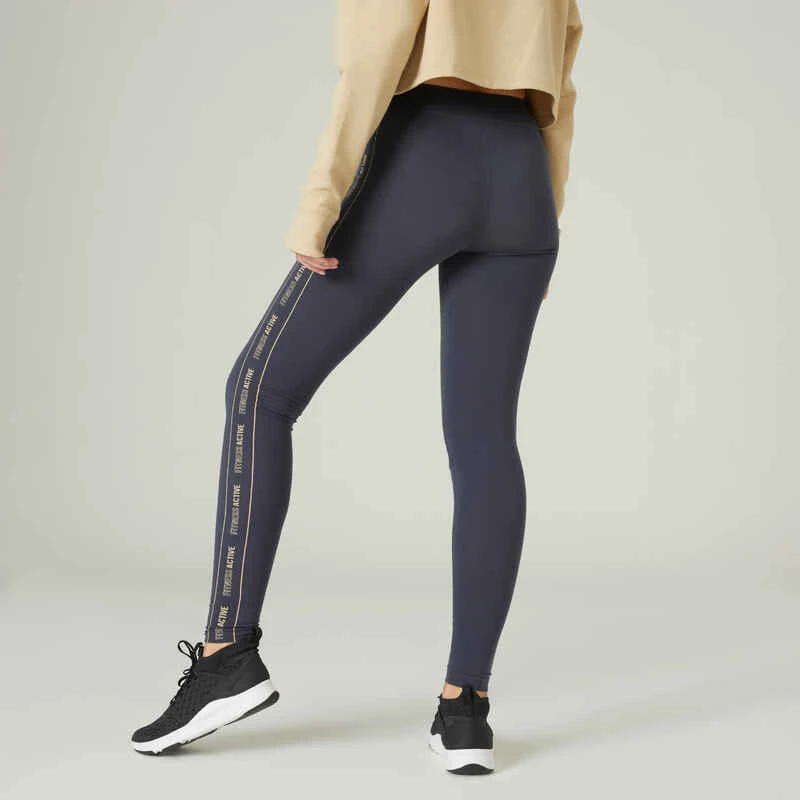 Legging Slim Fitness Femme Fit+ - 500 Gris 4 Legging Slim Fitness Femme Fit+ - 500 Gris – Image 2