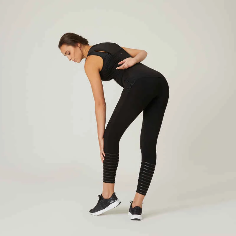 Legging Fitness 7/8 Coton Extensible Gainant Femme - Noir 4 Legging Fitness 7/8 Coton Extensible Gainant Femme - Noir â Image 2