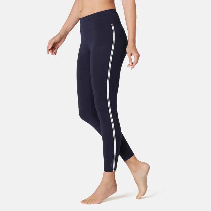 Legging Court De Sport Taille Haute 510 Femme 7/8 En Coton Bleu Marine 4 Legging Court De Sport Taille Haute 510 Femme 7/8 En Coton Bleu Marine – Image 2