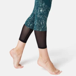 Legging Court De Sport Taille Haute 520 Femme 7/8 En Coton Bleu Canard Printé -ProSportif Boutique legging court de sport taille haute 520 femme 7slash8 en coton bleu canard printe 4