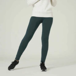 Legging Coton Extensible Fitness Taille Haute Avec Mesh Vert