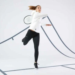 Artengo Legging Tennis Dry Femme - HIP BALL Noir -ProSportif Boutique legging de tennis femme leg th 900 noir camo 2