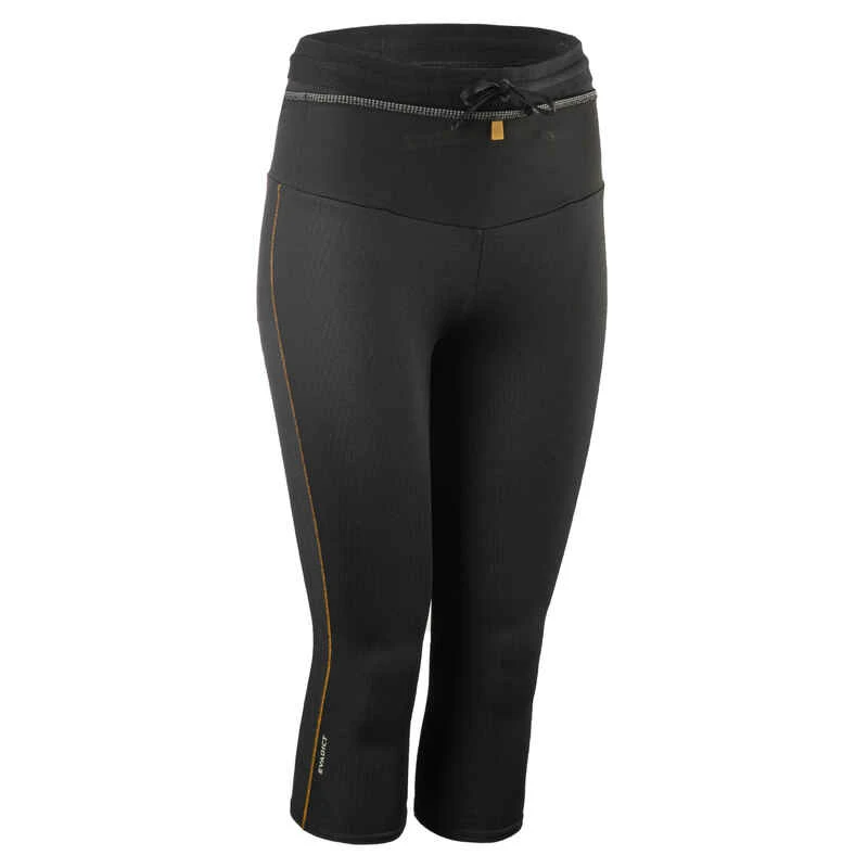 LEGGING DE TRAIL RUNNING 3/4 FEMME EMBOSS NOIR BRONZE 3 LEGGING DE TRAIL RUNNING 3/4 FEMME EMBOSS NOIR BRONZE