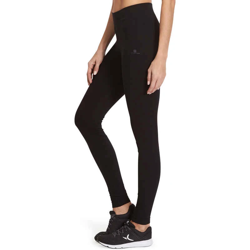 Legging FIT+ 500 Slim Gym & Pilates Femme Noir 7 Legging FIT+ 500 Slim Gym & Pilates Femme Noir â Image 5