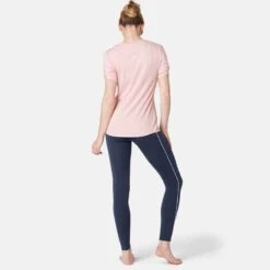 Legging Sport Taille Haute En Coton Femme 510 Bleu/rose -ProSportif Boutique legging sport taille haute en coton femme 510 bleuslashrose 2