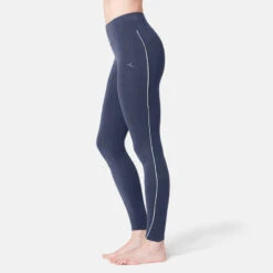 Legging Sport Taille Haute En Coton Femme 510 Bleu/rose