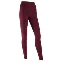 Legging Fitness Long Coton Extensible Femme - Fit+ Bordeaux Avec Imprimé -ProSportif Boutique legging sport taille haute fit 500 femme en coton noir printe 7
