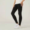 Legging Fitness Long Coton Extensible Ceinture Basse Femme - Salto Noir -ProSportif Boutique legging stretch 100 femme bleu marine