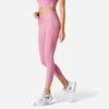 Legging Taille Haute Court Et Gainant Fitness Cardio Femme Rose -ProSportif Boutique legging taille haute court et gainant fitness cardio femme rose