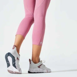 Legging Taille Haute Court Et Gainant Fitness Cardio Femme Rose -ProSportif Boutique legging taille haute court et gainant fitness cardio femme rose 3