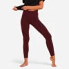 LEGGING TECH COTON YOGA FEMME ECO-CONCU BORDEAUX -ProSportif Boutique legging tech yoga doux eco concu femme bordeaux