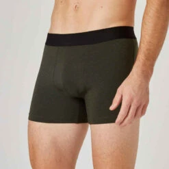 Lot X3 Boxer Fitness Homme - 500 Noir / Gris / Vert Foncé -ProSportif Boutique lot de trois boxers noir gris et kaki 3