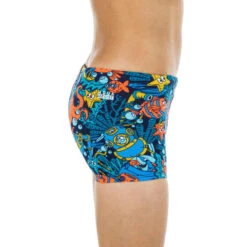 Boxer De Bain Natation Garçon - Fitib - Bleu Marine / Rouge Vermillon / Miel -ProSportif Boutique maillot de bain boxer garcon 500 fitib all robot vert bleu 2