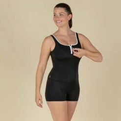 Maillot De Bain De Natation Femme 1 Pièce Heva Shorty Zip Noir -ProSportif Boutique maillot de bain de natation femme 1 piece heva shorty zip noir 3