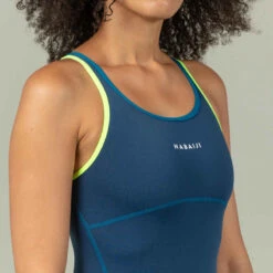 Maillot De Bain De Natation Une Pièce Femme Kamiye+ Bleu Vert -ProSportif Boutique maillot de bain de natation une piece femme kamiye bleu vert 3
