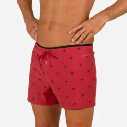 Short De Bain Natation Homme - Swimshort 100 Court - Cali Rouge Noir -ProSportif Boutique maillot de bain natation homme swimshort 100 court tex bleu 1