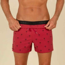 Short De Bain Natation Homme - Swimshort 100 Court - Cali Rouge Noir -ProSportif Boutique maillot de bain natation homme swimshort 100 court tex bleu 4