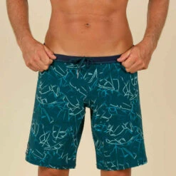 Short De Bain Natation Homme - Swimshort 100 Long - Bana Turquoise Bleu Marine -ProSportif Boutique maillot de bain natation homme swimshort 100 long tex kaki 4