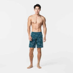 Short De Bain Natation Homme - Swimshort 100 Long - Bana Turquoise Bleu Marine -ProSportif Boutique maillot de bain natation homme swimshort 100 long tex kaki 7