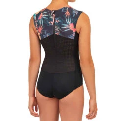 Maillot De Bain 1 Pièce NOIR ROUGE MANLY 900 -ProSportif Boutique maillot de bain surf fille noir rouge manly 900 2