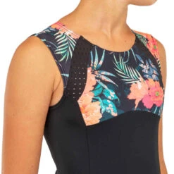 Maillot De Bain 1 Pièce NOIR ROUGE MANLY 900 -ProSportif Boutique maillot de bain surf fille noir rouge manly 900 4