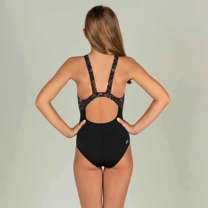 Maillot De Bain Une Pièce De Natation Fille Kamiye Print Fire Noir / Jaune 5 Maillot De Bain Une Pièce De Natation Fille Kamiye Print Fire Noir / Jaune – Image 3