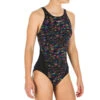 Maillot De Bain Une Pièce De Natation Fille Kamiye Print Fire Noir / Jaune -ProSportif Boutique maillot de bain une piece de natation fille kamiye print fire noir slash jaune 4