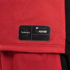 MAILLOT SANS MANCHE DE BASKETBALL REVERSIBLE GARCON/FILLE NOIR ROUGE DUNKE T500R -ProSportif Boutique maillot de basketball reversible garconslashfille confirmee gris noir clev t500r 4