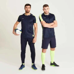 Kipsta Maillot De Football Adulte TRAXIUM Marine Et Jaune -ProSportif Boutique maillot de football adulte traxium gris clair et bleu 9