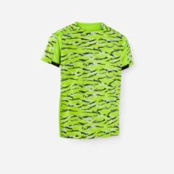 Kipsta MAILLOT DE FOOTBALL MANCHES COURTES VIRALTO SOLO MC JUNGLE JAUNE FLUO ET NOIR