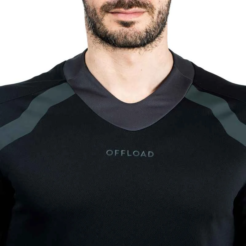 Maillot Manches Courtes De Rugby Homme R100 Noir 5 Maillot Manches Courtes De Rugby Homme R100 Noir – Image 3