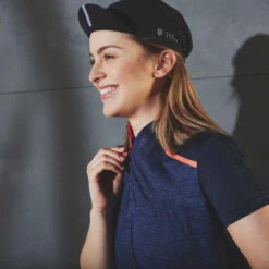 MAILLOT MANCHES COURTES VELO ROUTE FEMME TRIBAN 500 MARINE -ProSportif Boutique maillot manches courtes velo route femme triban 500 marine 5