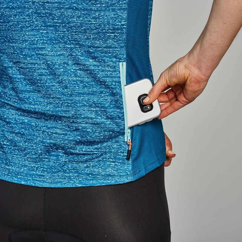 Rockrider MAILLOT MANCHES COURTES VELO VTT ST 100 FEMME TURQUOISE 11 Rockrider MAILLOT MANCHES COURTES VELO VTT ST 100 FEMME TURQUOISE â Image 9