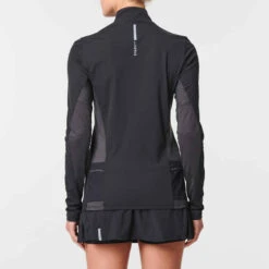 MAILLOT DE TRAIL RUNNING MANCHES LONGUES ZIP FEMME NOIR BRONZE -ProSportif Boutique maillot manches longues trail running femme noir bronze 7
