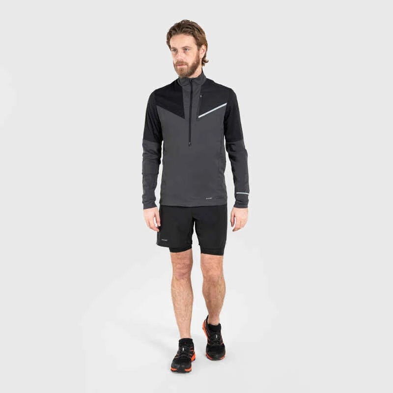 MAILLOT DE TRAIL RUNNING MANCHES LONGUES SOFTSHELL HOMME NOIR GRIS 10 MAILLOT DE TRAIL RUNNING MANCHES LONGUES SOFTSHELL HOMME NOIR GRIS – Image 8