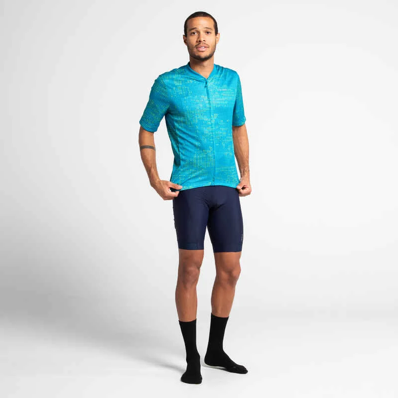 MAILLOT VELO ROUTE MANCHES COURTES ETE HOMME - RC100 TURQUOISE 4 MAILLOT VELO ROUTE MANCHES COURTES ETE HOMME - RC100 TURQUOISE â Image 2