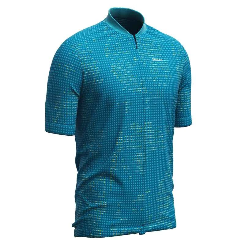 MAILLOT VELO ROUTE MANCHES COURTES ETE HOMME - RC100 TURQUOISE 3 MAILLOT VELO ROUTE MANCHES COURTES ETE HOMME - RC100 TURQUOISE